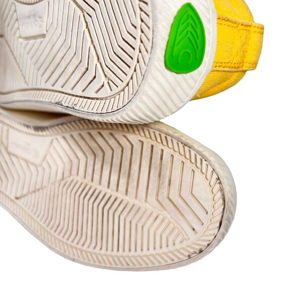 Cariuma Yellow Canvas Sneakers Womens Sz 7 Mens 5.5 EU 38 Shoes Rio Brazil Cork - Picture 12 of 13